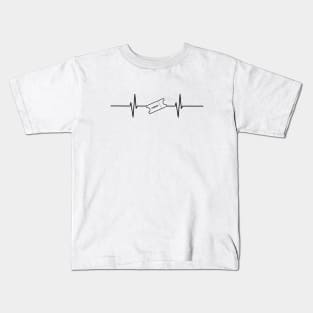 Cinema ticket heartbeat - Black design Kids T-Shirt